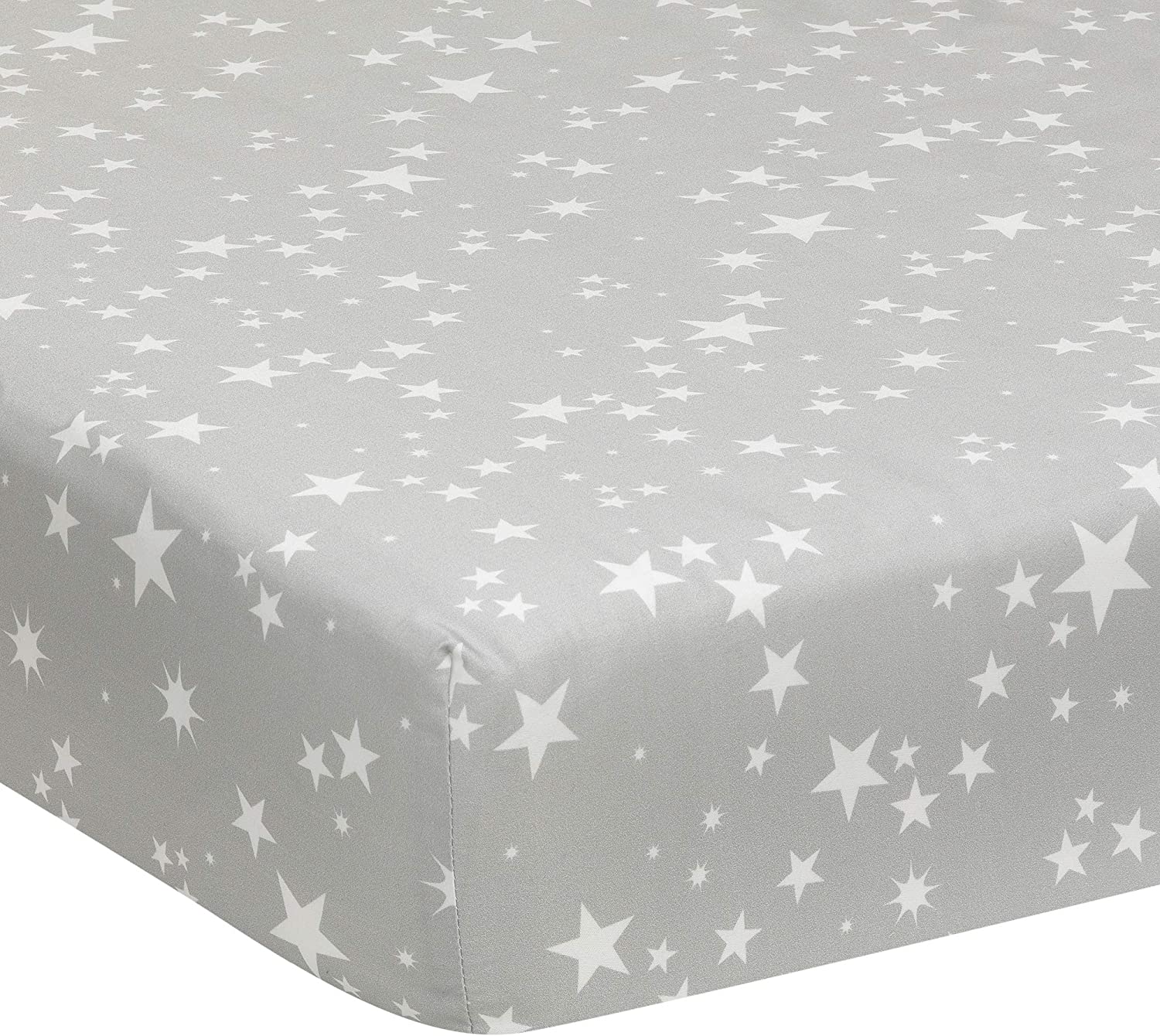 Lambs & Ivy Milky Way Space Galaxy 4-Piece Baby Nursery Crib Bedding Set - Blue/Gray - Image 4